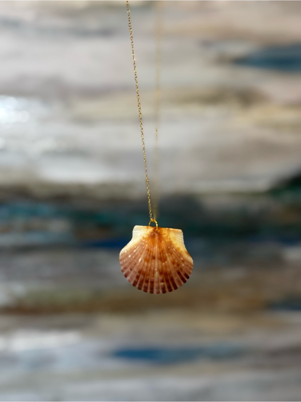 🐚 Handmade Natural Scallop Seashell Adjustable Necklace